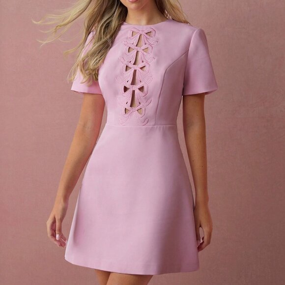 Pink Romantic Women's Mini Dress - Picture 3 of 7